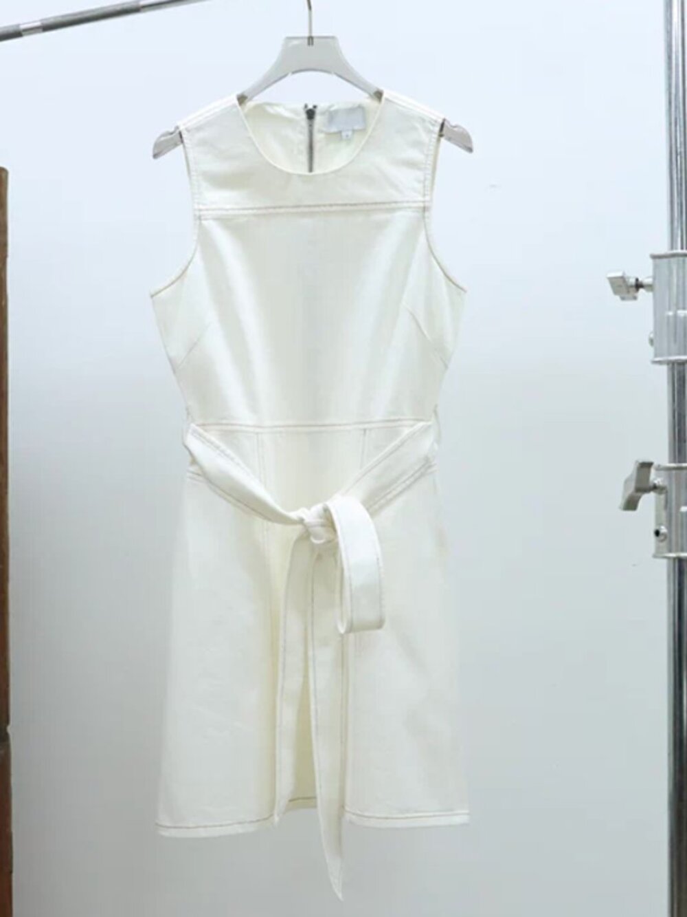 Tanya Taylor Claudia Mini Dress Sz4 Chalk Ivory Minimalist - Picture 5 of 8